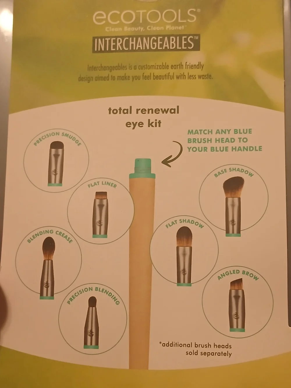 ecotools Interchangeable Eye Brush Kit - 7 Different Brush Tips
